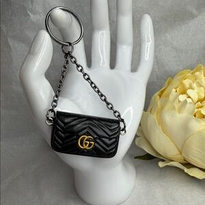 Black Quilted Key Holder